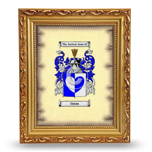 Gram Coat of Arms Framed - Gold