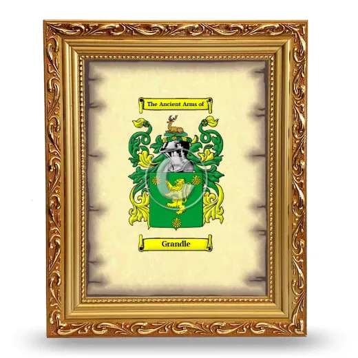 Grandle Coat of Arms Framed - Gold