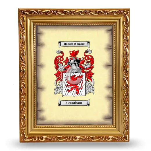 Grantham Coat of Arms Framed - Gold