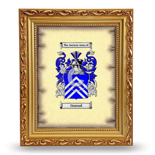 Grassal Coat of Arms Framed - Gold
