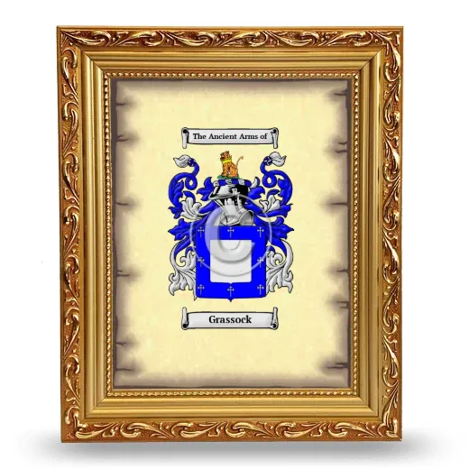 Grassock Coat of Arms Framed - Gold