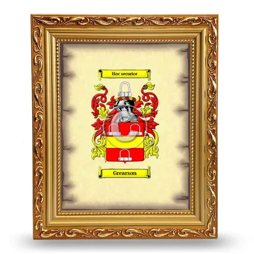 Grearson Coat of Arms Framed - Gold
