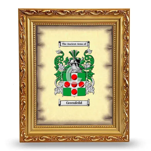 Greenfeild Coat of Arms Framed - Gold