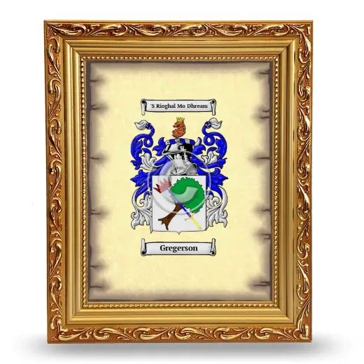 Gregerson Coat of Arms Framed - Gold