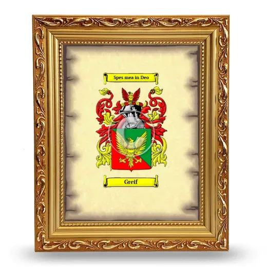 Greif Coat of Arms Framed - Gold