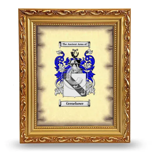 Grenehowe Coat of Arms Framed - Gold