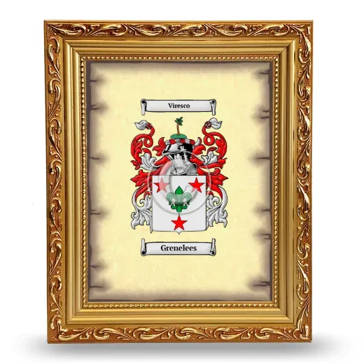 Grenelees Coat of Arms Framed - Gold