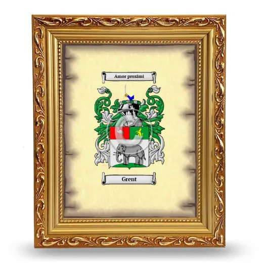 Grent Coat of Arms Framed - Gold