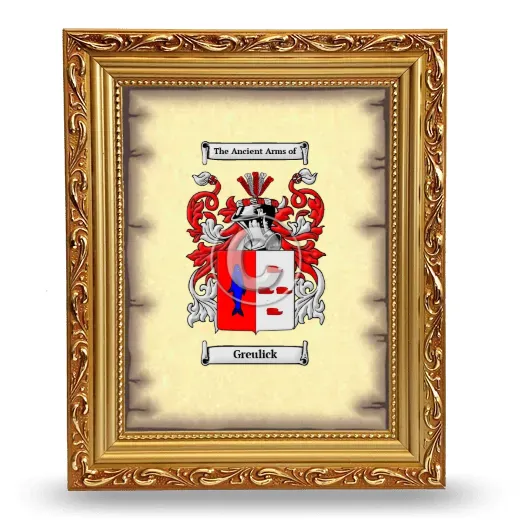 Greulick Coat of Arms Framed - Gold