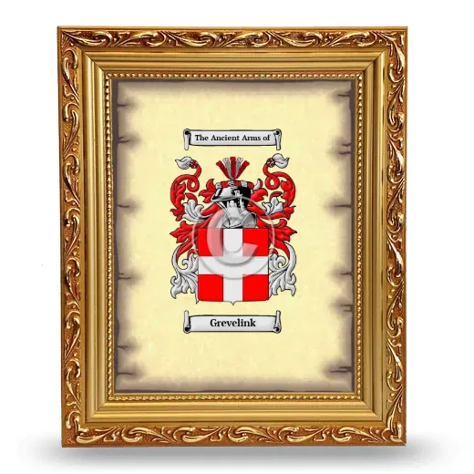 Grevelink Coat of Arms Framed - Gold