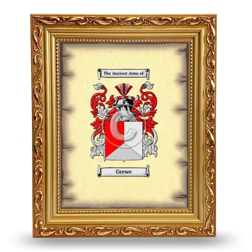 Grewe Coat of Arms Framed - Gold