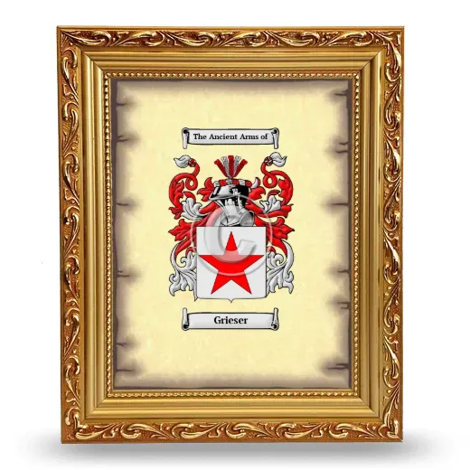 Grieser Coat of Arms Framed - Gold