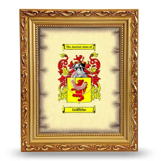 Griffithe Coat of Arms Framed - Gold