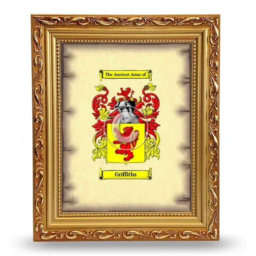 Griffiths Coat of Arms Framed - Gold