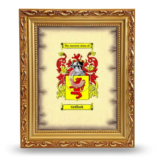 Griffork Coat of Arms Framed - Gold