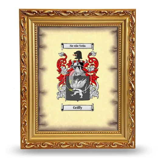 Griffy Coat of Arms Framed - Gold