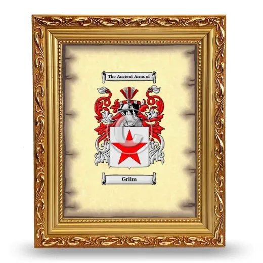 Griim Coat of Arms Framed - Gold