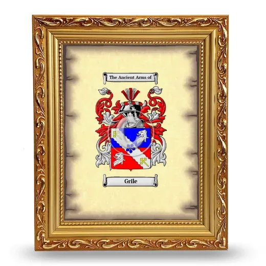 Grile Coat of Arms Framed - Gold