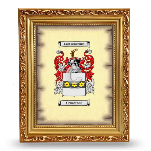 Grimstone Coat of Arms Framed - Gold
