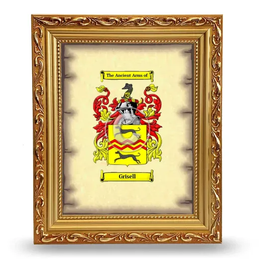 Grisell Coat of Arms Framed - Gold