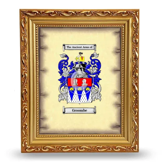 Groombe Coat of Arms Framed - Gold