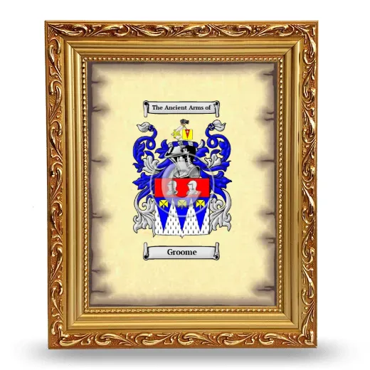 Groome Coat of Arms Framed - Gold
