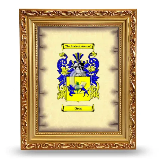 Gros Coat of Arms Framed - Gold