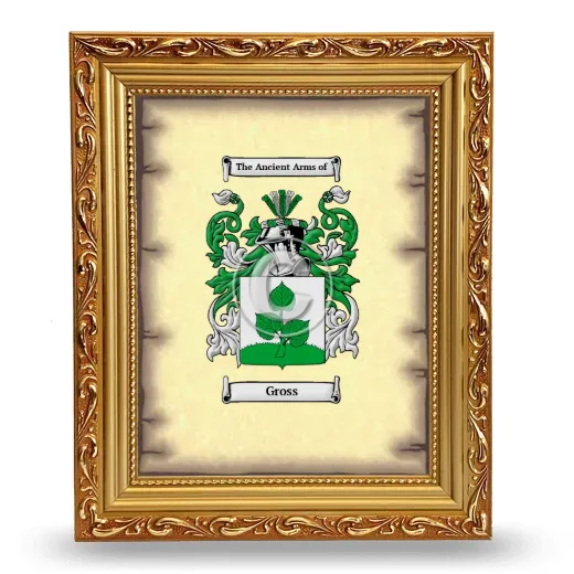 Gross Coat of Arms Framed - Gold