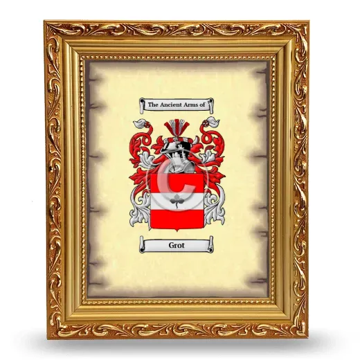 Grot Coat of Arms Framed - Gold