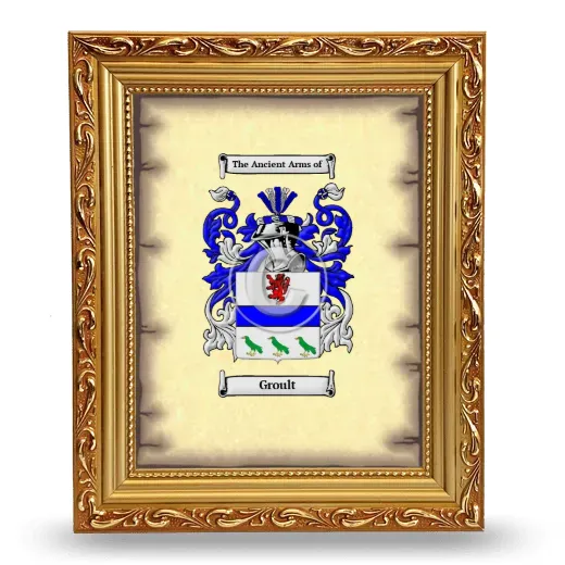 Groult Coat of Arms Framed - Gold