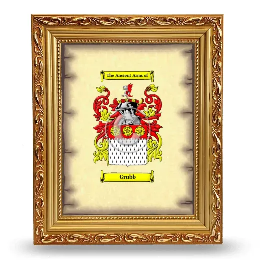 Grubb Coat of Arms Framed - Gold