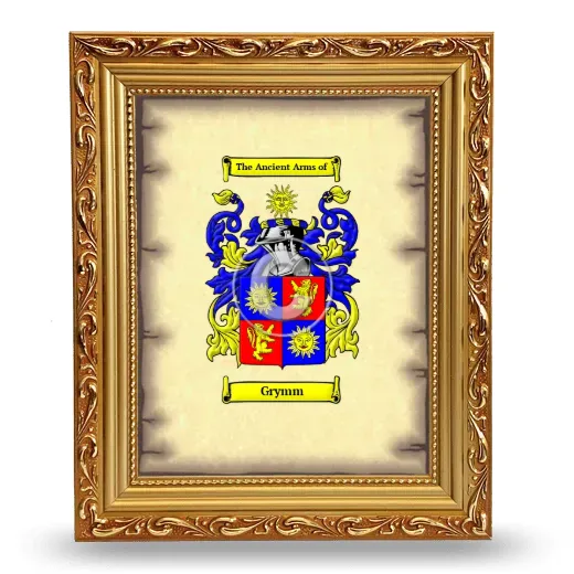 Grymm Coat of Arms Framed - Gold