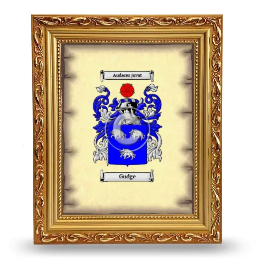Gudge Coat of Arms Framed - Gold