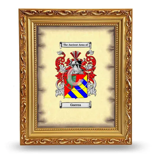 Guerra Coat of Arms Framed - Gold