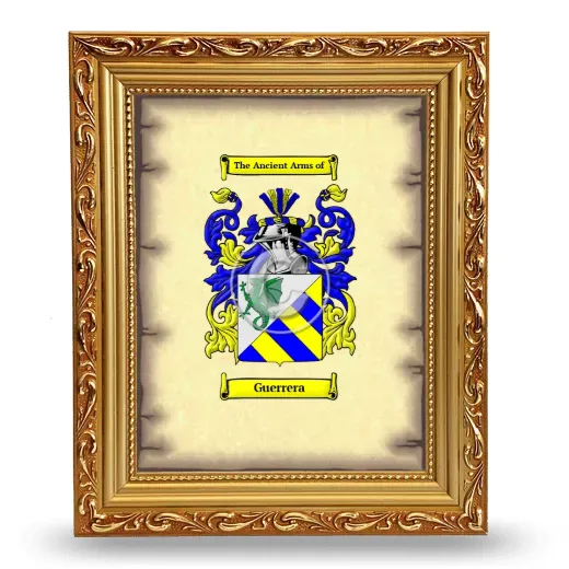 Guerrera Coat of Arms Framed - Gold