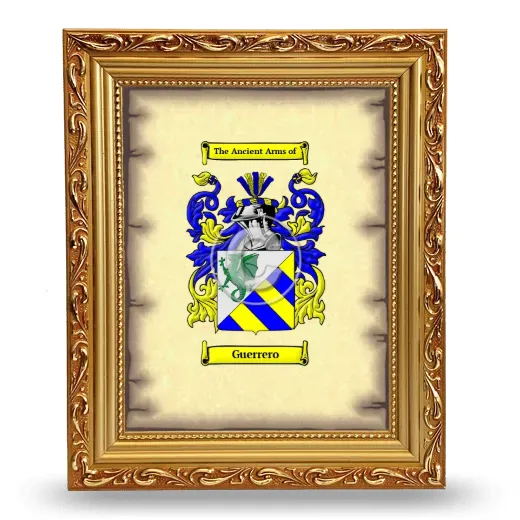 Guerrero Coat of Arms Framed - Gold