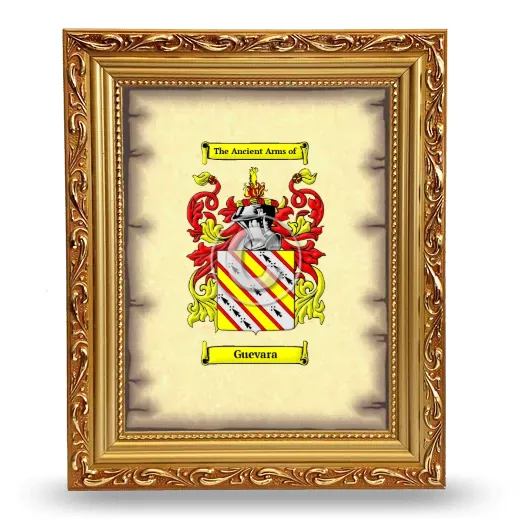 Guevara Coat of Arms Framed - Gold