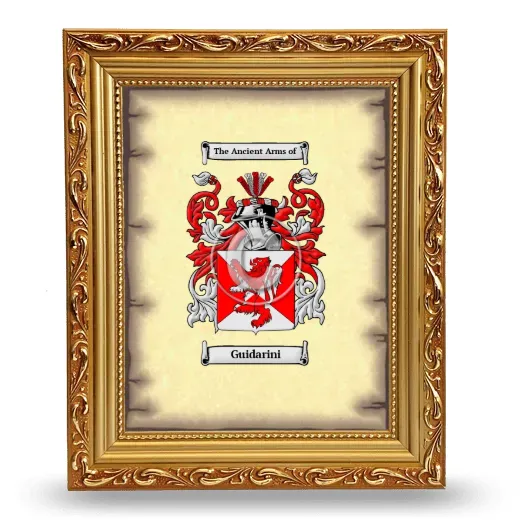 Guidarini Coat of Arms Framed - Gold