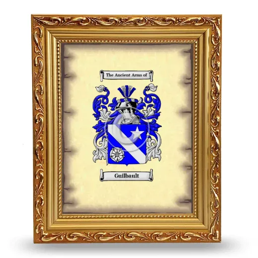 Guilbault Coat of Arms Framed - Gold