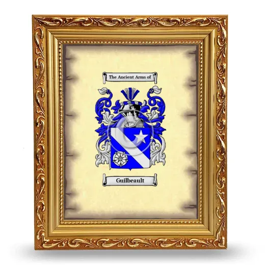 Guilbeault Coat of Arms Framed - Gold