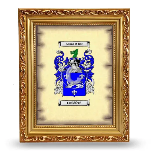 Guildferd Coat of Arms Framed - Gold