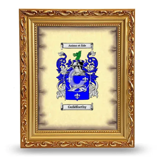 Guildforthy Coat of Arms Framed - Gold