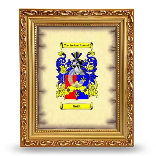 Guilt Coat of Arms Framed - Gold