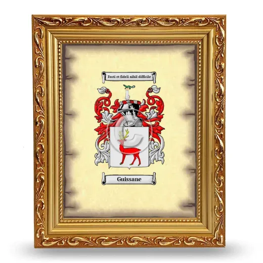 Guissane Coat of Arms Framed - Gold