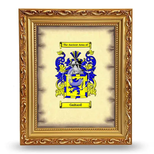 Guitard Coat of Arms Framed - Gold