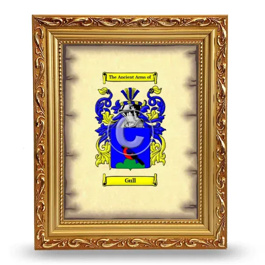 Gull Coat of Arms Framed - Gold