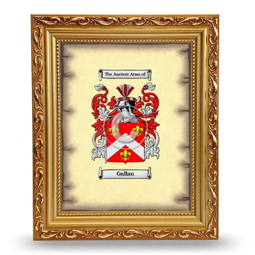 Gullan Coat of Arms Framed - Gold