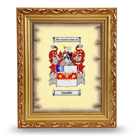 Gumble Coat of Arms Framed - Gold