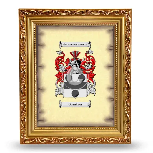 Gunston Coat of Arms Framed - Gold