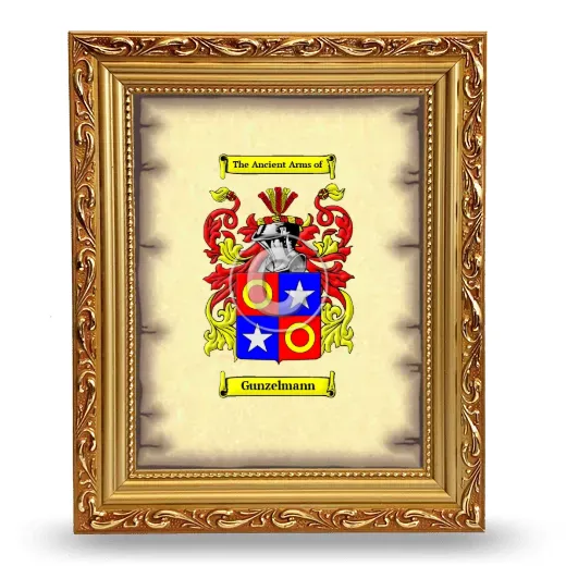 Gunzelmann Coat of Arms Framed - Gold